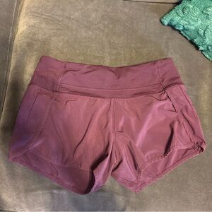 lululemon athletica Maroon Athletic Shorts